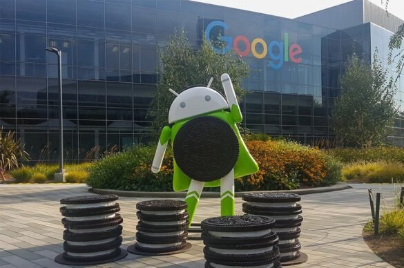 Google android dummy with oreo biscuits outside its office I LegalTechMunch