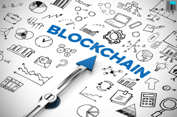 A pointer pointing towards the word "Blockchain" I LegalTechMunch