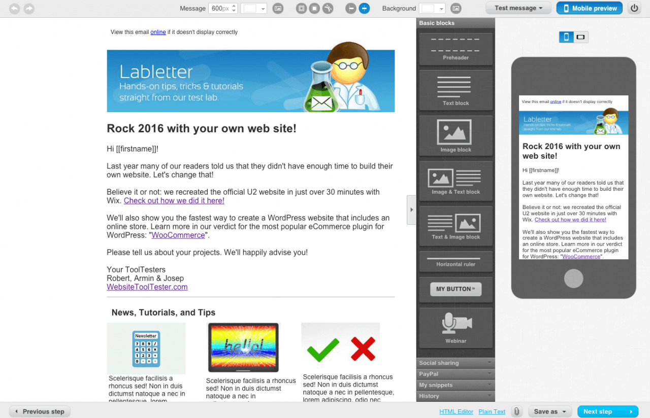 Create mobile friendly templates with GetResponse.
