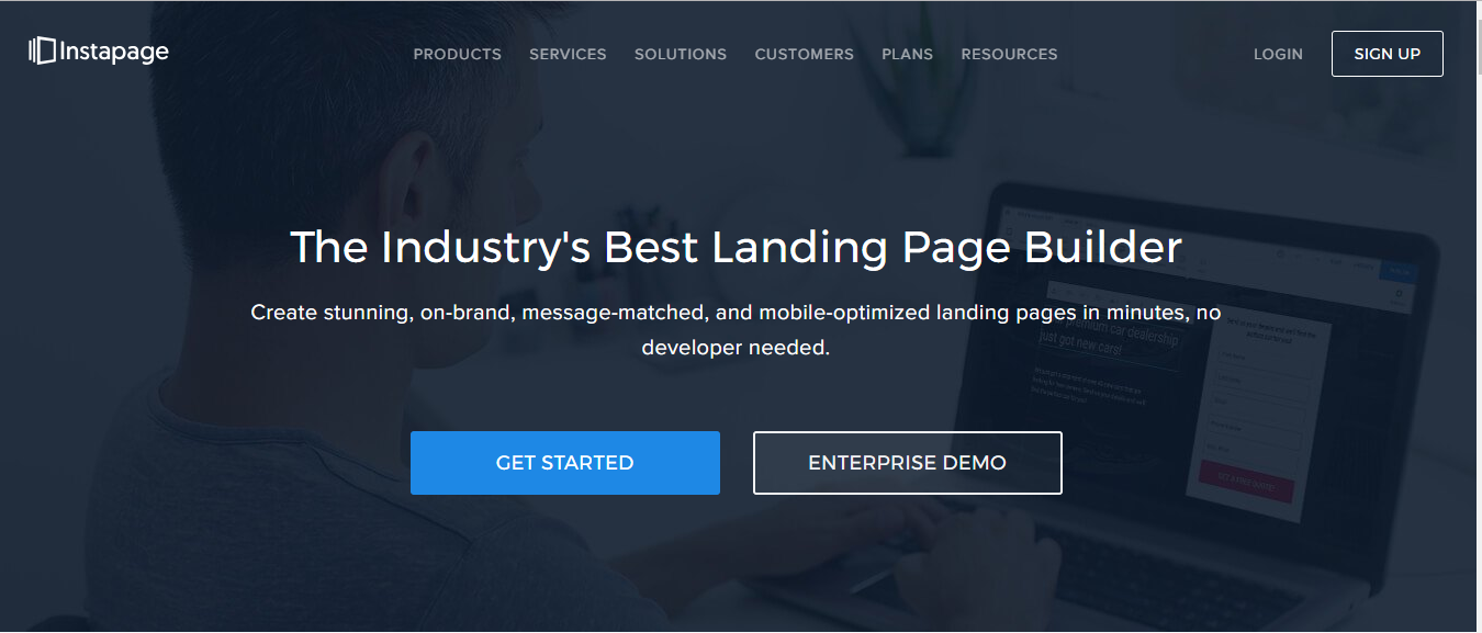 Instapage landing page software