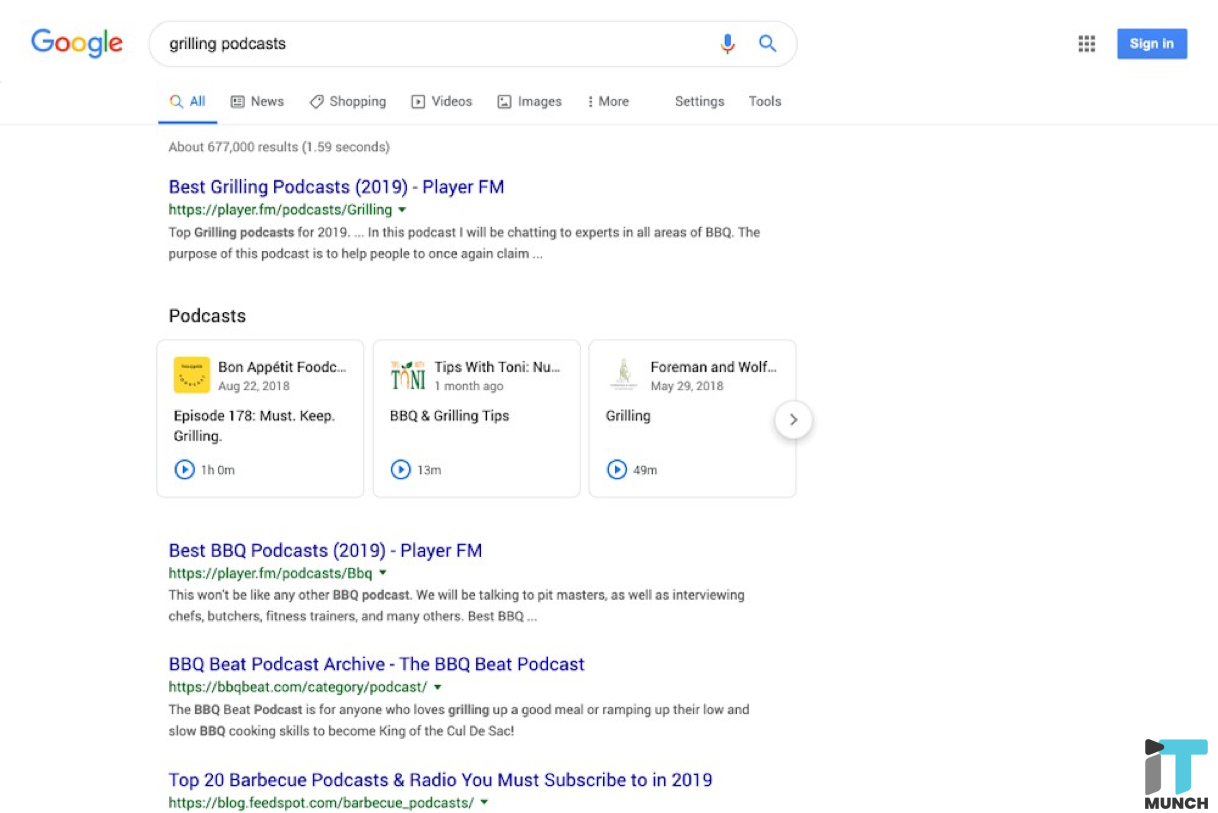 Podcasts on google results | LegalTechMunch
