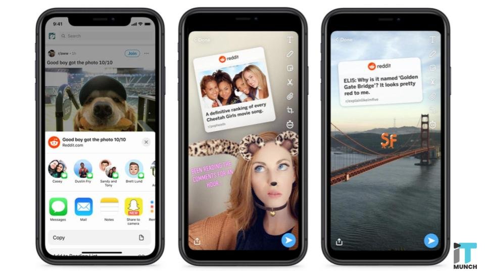 Reddit presently allows iOS users to share to Snapchat