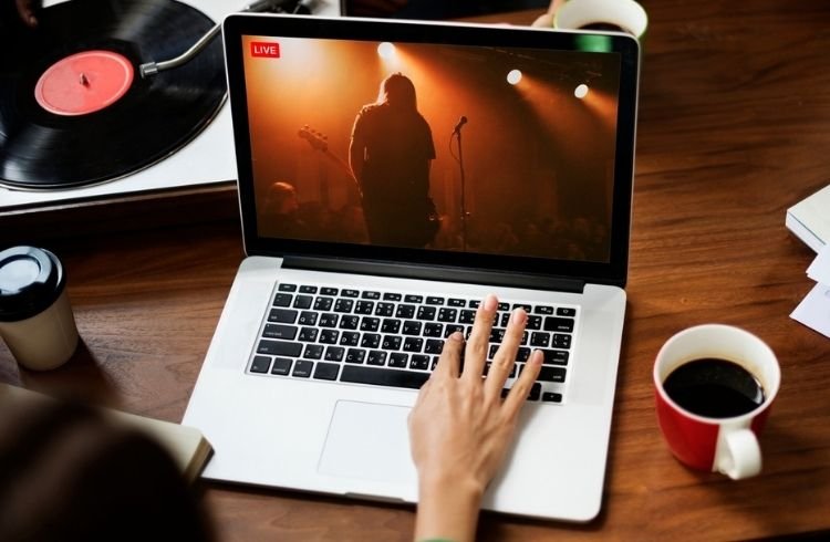 A viewer streaming a live concert