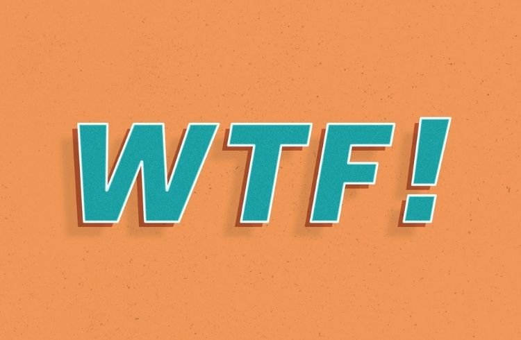 Word WTF! retro lettering shadow