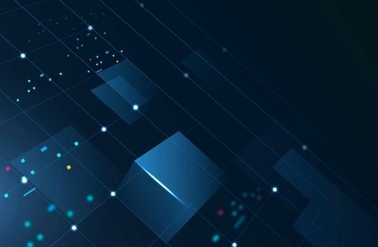 Global business background with blockchain