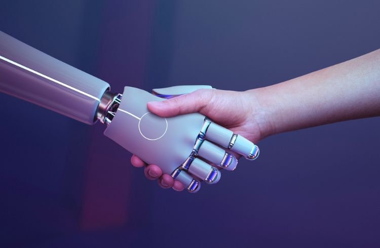 AI Ethics: Answering 4 Crucial Questions 2 Robot handshake human psd background