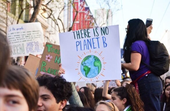 A climate change protest