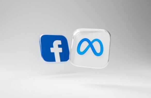 Facebook and meta icons stacked next to each other