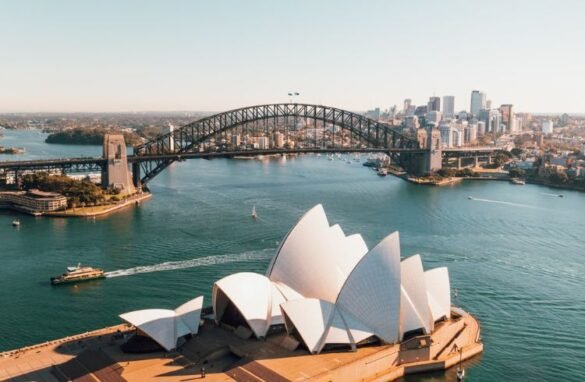 Aerial view of The Sydney opera house