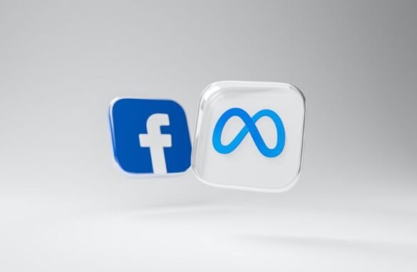 Facebook and Meta logo next to each other