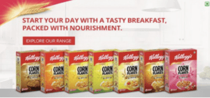 Kelloggs trying to boost offline sales through ad intervention.