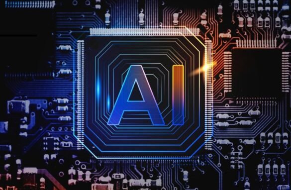 AI technology microchip background futuristic innovation technology