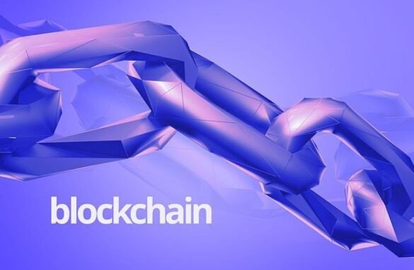 A chain in front of a blue background