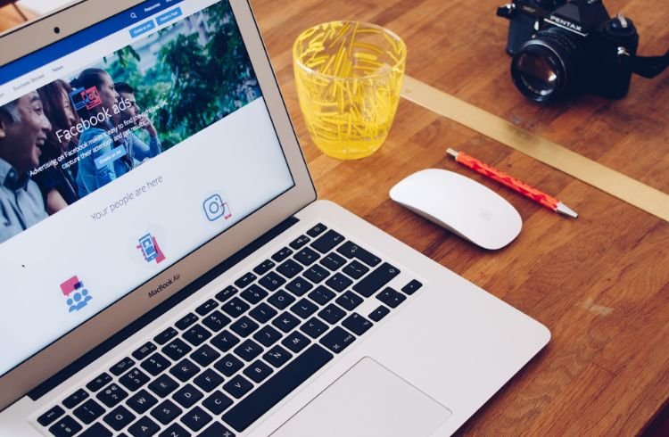Facebook ads on a laptop