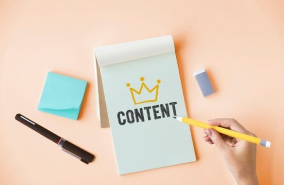 Content strategy put down on a notepad